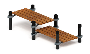 Гимнастическая скамья двойная разноуровневая