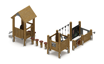 Игровой комплекс (лиственница орех) ДИК 1.24.04-Л.И1.02