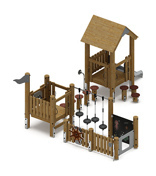 Игровой комплекс (лиственница орех) ДИК 1.24.04-Л.И1.02