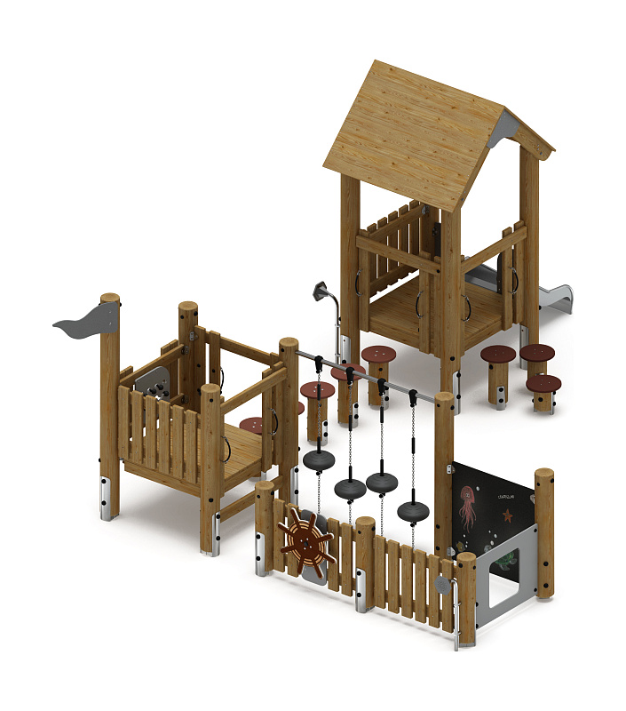 Игровой комплекс (лиственница орех) ДИК 1.24.04-Л.И1.02