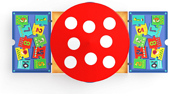 Песочница с крышкой средняя и навесом Грибок (Арифметика) - ИО 5.01.10-07