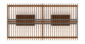 Пергола тент с качелями (наклоная) - МФ 78.03.02-01.И1 /без поликарбоната/