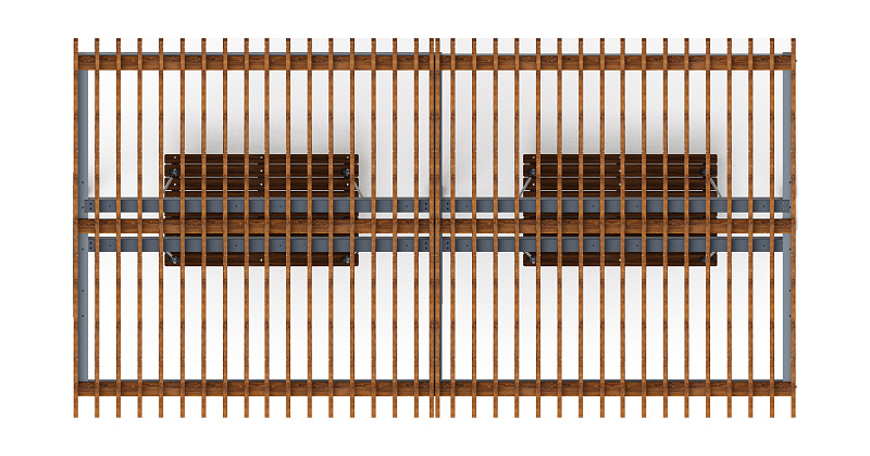 Пергола тент с качелями (наклоная) - МФ 78.03.02-01.И1 /без поликарбоната/