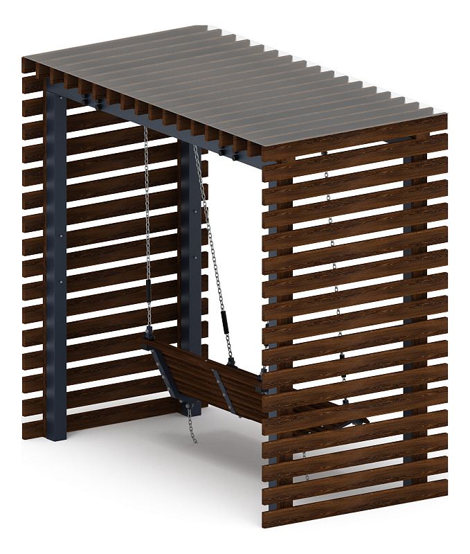 Пергола с качелями - МФ 78.01.02-И1 /с поликарбонатом/