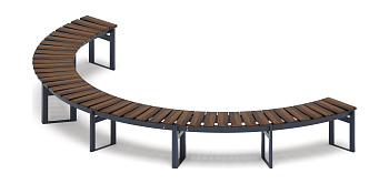 Модульная скамья радиальная (темный дуб) МФ 42.01.24