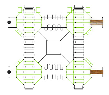 Многофункциональный спортивный комплекс (зеленый) МК 100.02-02