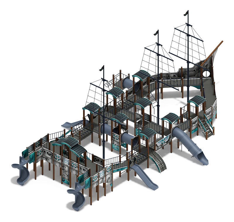 Баркентина (Лагуна) - ДИК 2.03.3.06-12.И1 - Игровой комплекс (Винтовой скат) H=1200, Н=1500, Н=2000