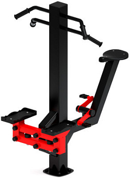 Степ+Вело (красный) - Уличный тренажер - СТ 018-11.И1