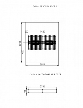 Пергола тент с качелями (прямая) - МФ 78.04.02-01.И1 /без поликарбоната/