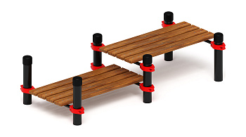 Гимнастическая скамья двойная разноуровневая