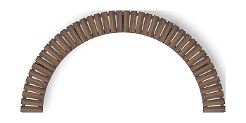 Модульная скамья радиальная (темный дуб) МФ 42.01.24