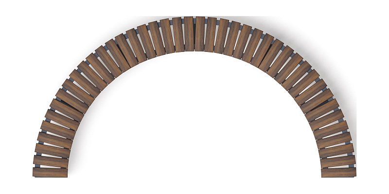 Модульная скамья радиальная (темный дуб) МФ 42.01.24