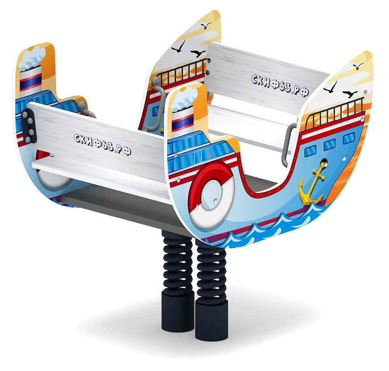 Пароходик - Качалка на пружине двухместная - ИО 23.17.01-И1