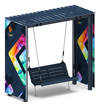 Пергола с качелями (СКИФ) - МФ 78.06.01-01.И1 /без поликарбоната/