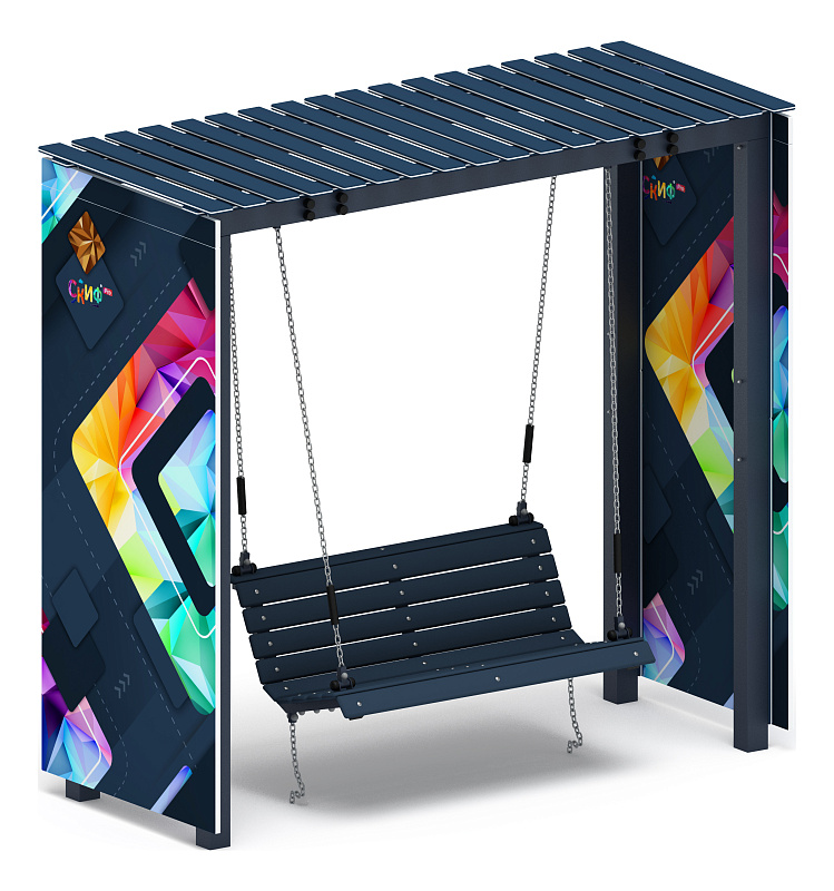 Пергола с качелями (СКИФ) - МФ 78.06.01-01.И1 /без поликарбоната/