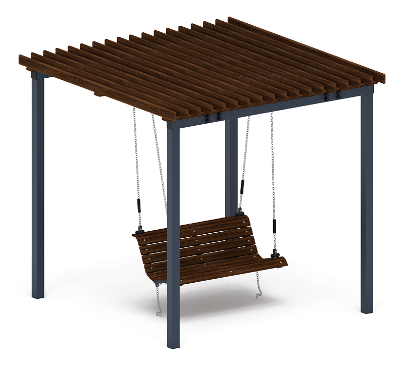 Пергола тент с качелями - МФ 78.02.01-01.И1 /без поликарбоната/