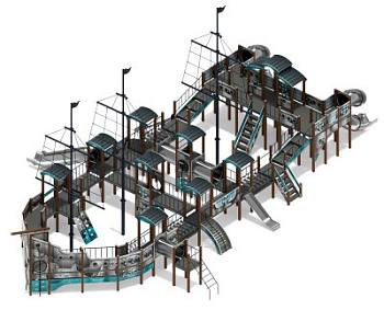 Баркентина (Лагуна) - ДИК 2.03.3.06-22 - Игровой комплекс (нержавейка скат) H=1200, Н=1500, Н=2000