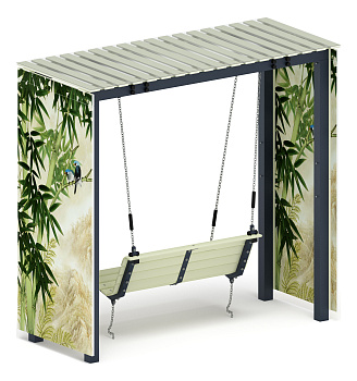 Пергола с диваном (Бамбук) - МФ 78.06.01-02.И1 /с поликарбонатом/