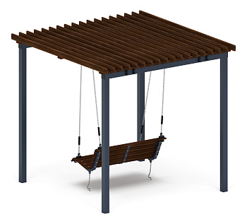 Пергола тент с качелями - МФ 78.02.01-01.И1 /без поликарбоната/