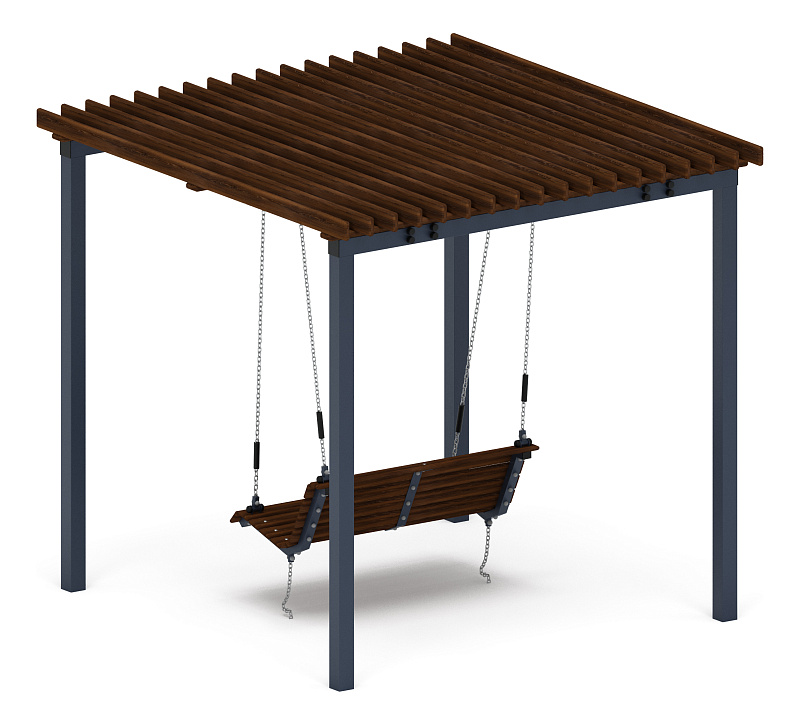 Пергола тент с качелями - МФ 78.02.01-01.И1 /без поликарбоната/