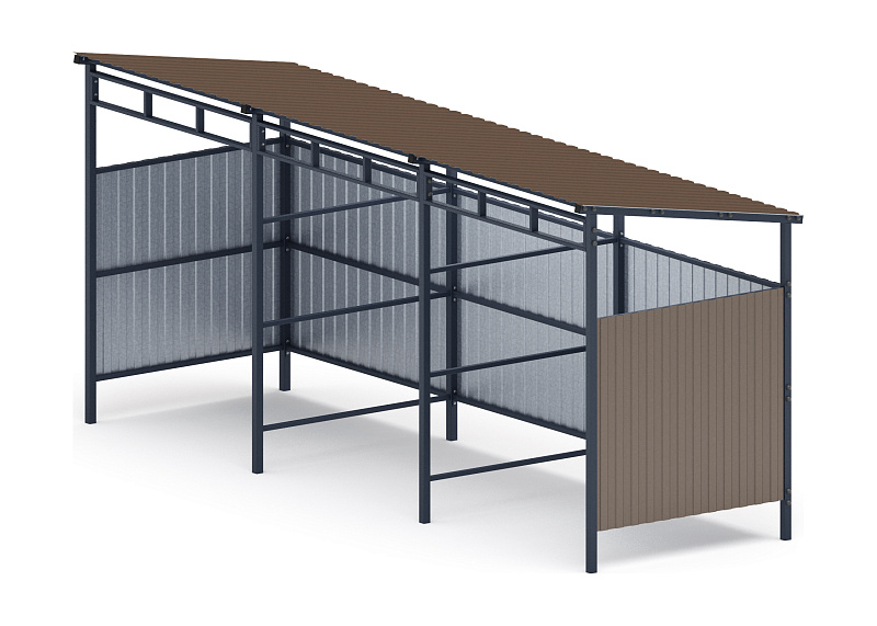Навес контейнерной площадки для мусора (3 секции) МФ 55.02.03.3-02
