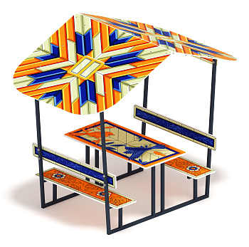 Столик детский с навесом (калейдоскоп) - МФ 31.01.08-07