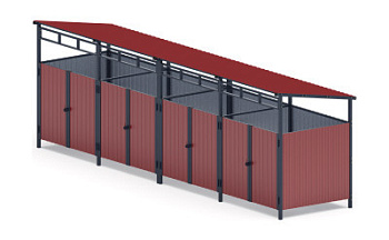 Навес контейнерной площадки для мусора (4 секции) МФ 55.02.02.4-04