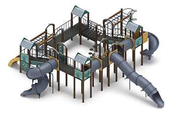 Остров детства (Тайга) - ДИК 2.01.8.02-33.И1 - Игровой комплекс H=2000