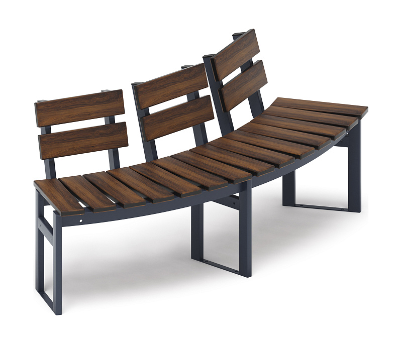 Модульная скамья радиальная (темный дуб) МФ 42.01.19