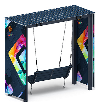 Пергола с качелями (СКИФ) - МФ 78.06.01-01.И1 /без поликарбоната/