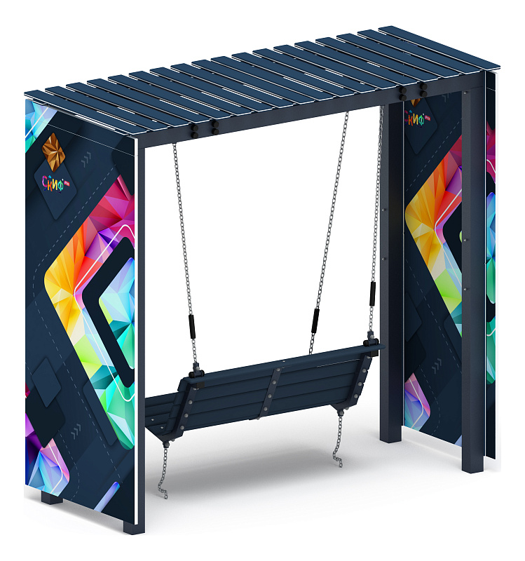 Пергола с качелями (СКИФ) - МФ 78.06.01-01.И1 /без поликарбоната/