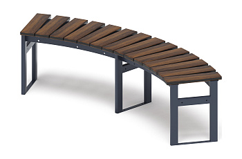 Модульная скамья радиальная (темный дуб) МФ 42.01.17
