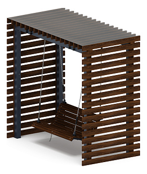 Пергола с качелями - МФ 78.01.02-И1 /с поликарбонатом/