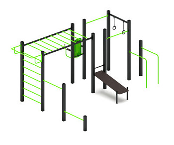 Многофункциональный спортивный комплекс (зеленый) МК 100.04-02