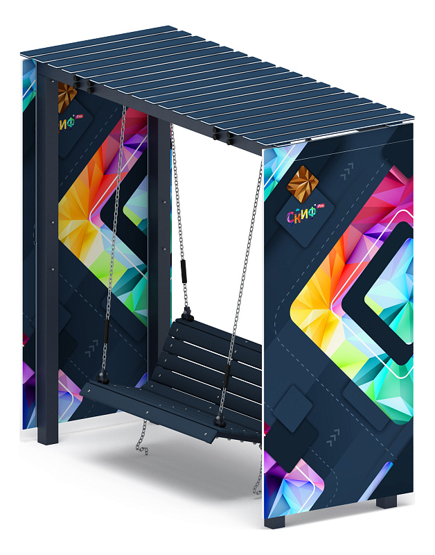 Пергола с качелями (СКИФ) - МФ 78.06.01-01.И1 /без поликарбоната/