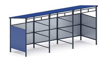 Навес контейнерной площадки для мусора (3 секции) МФ 55.02.03.3-03