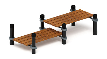 Гимнастическая скамья двойная разноуровневая