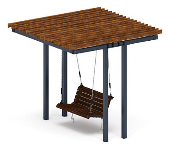 Пергола с качелями (прямая) - МФ 78.04.01-01.И1 /без поликарбоната/