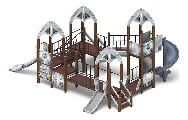Космопорт (Серый) - ДИК 2.14.02-01.И1 - Игровой комплекс H=750 H=1200 H=2000