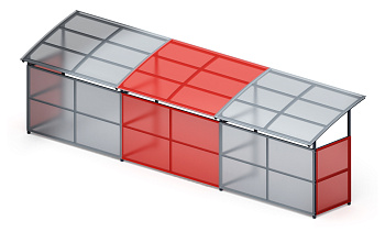 Навес для колясок (3 секции) МФ 743.01-02