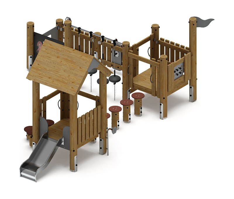 Игровой комплекс (лиственница орех) ДИК 1.24.04-Л.И1.02