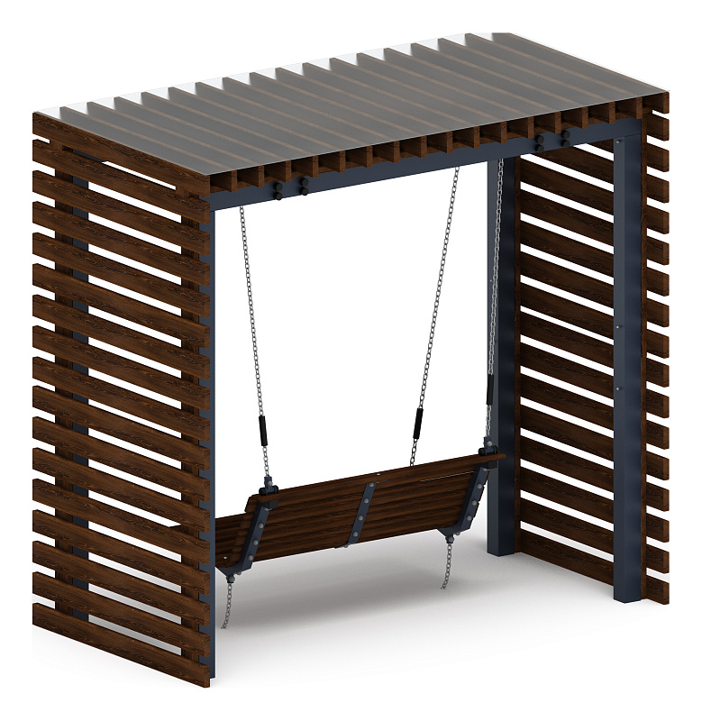 Пергола с качелями - МФ 78.01.02-И1 /с поликарбонатом/