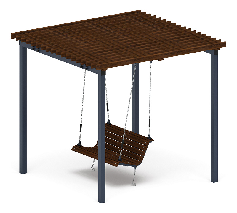 Пергола тент с качелями - МФ 78.02.01-01.И1 /без поликарбоната/
