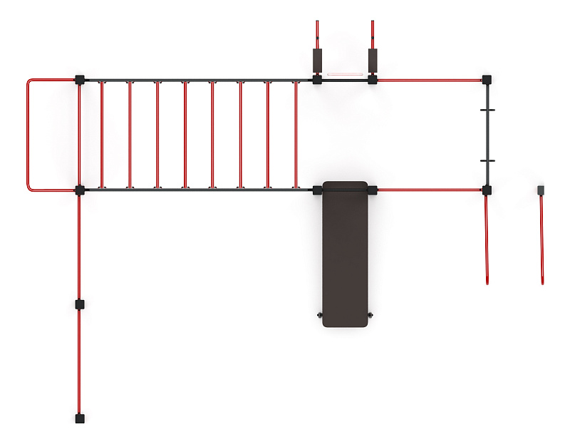 Многофункциональный спортивный комплекс (красный) МК 100.04-01