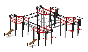 Многофункциональный спортивный комплекс (красный) МК 100.02-01