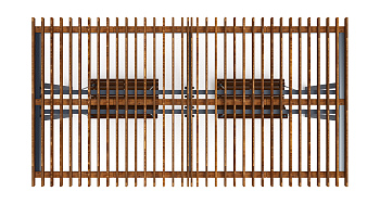 Пергола тент с качелями (прямая) - МФ 78.04.02-01.И1 /без поликарбоната/