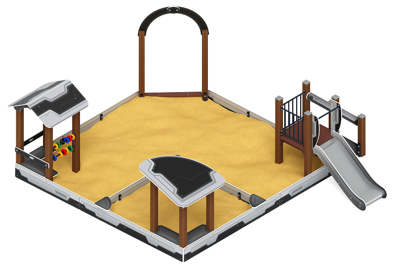 Песочный дворик с горкой (Техно) - ИО 6.01.05-04 H=750