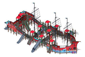 Баркентина (Мульт)  - ДИК 2.03.3.06-10.И1 - Игровой комплекс (Винтовой скат) H=1200, Н=1500, Н=2000