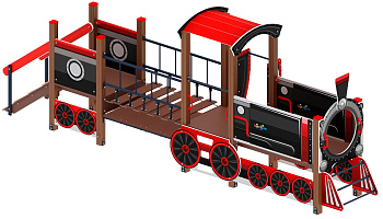 Паровозик (черный) - ДИК 1.03.5.02-02 - Игровой комплекс H=750