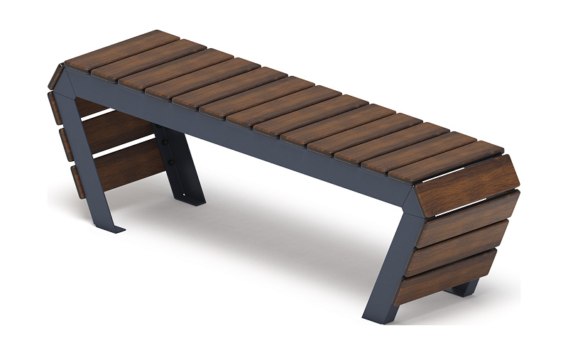 Скамья - МФ 42.02.04-10 (Темный дуб) Г:380  (под анкера)